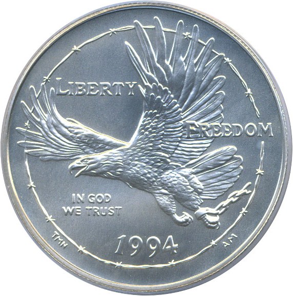 image for: 1994-W $1 Prisoner of War PCGS MS69 