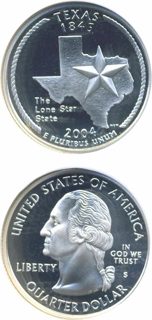 image for: 2004-S 25c Texas-Silver NGC Proof 70 UCameo