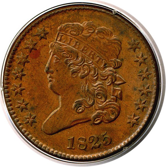 image for: 1825 1/2c  PCGS/CAC MS63 BN