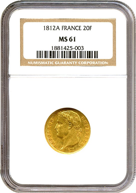 image for: France: 1812-A 20 Fr  NGC MS61 (KM-695.1)