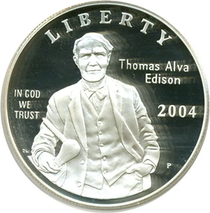 image for: 2004-P $1 Edison PCGS Proof 69 DCameo