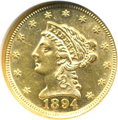 image for: 1894 $2 1/2  NGC AU58 