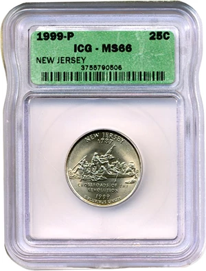 image for: 1999-P 25c New Jersey ICG MS66