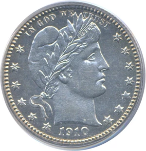 image for: 1910-D 25c PCGS MS62