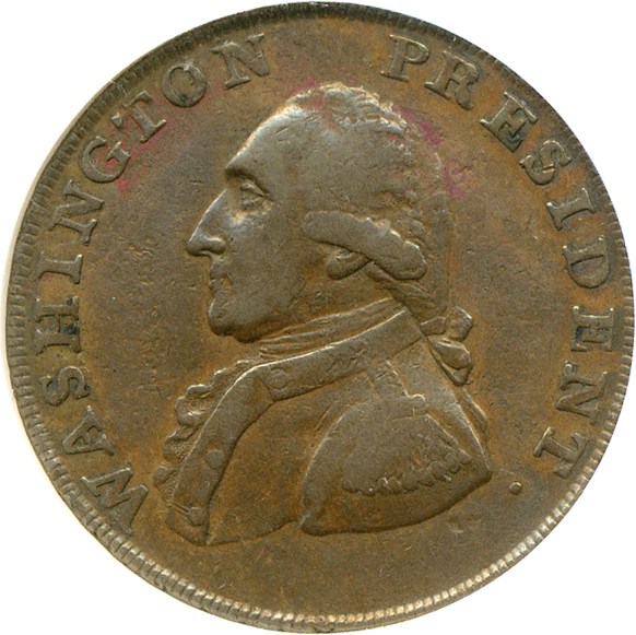 image for: 1793 1/2 P Wash, Ship, Let Edge NGC XF45 BN