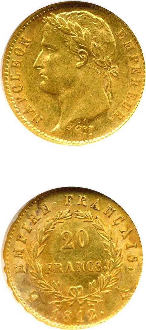 image for: France: 1812-A 20 Fr  NGC MS61 (KM-695.1)