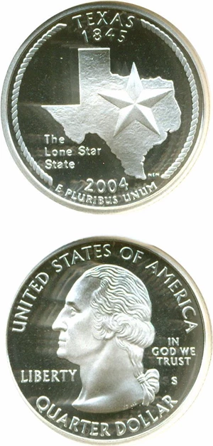 image for: 2004-S 25c Texas-Silver NGC Proof 70 UCameo