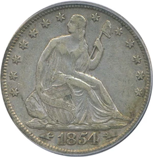 image for: 1854 50c Arrows PCGS XF45