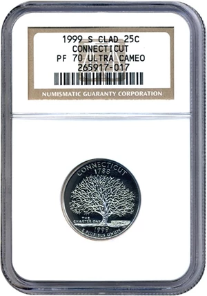 image for: 1999-S 25c Connecticut NGC Proof 70 UCameo