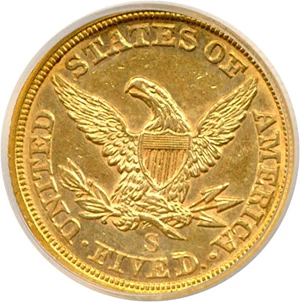 image for: 1857-S $5 ICG AU53