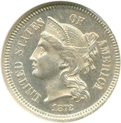 image for: 1872 3cN  NGC Proof 64 