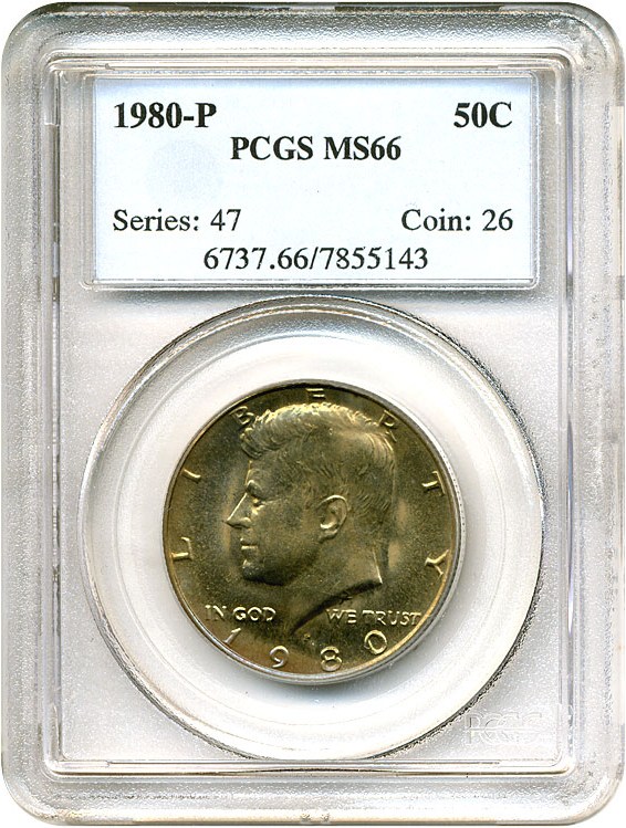 image for: 1980-P 50c  PCGS MS66 