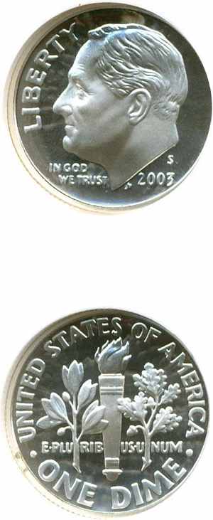 image for: 2003-S 10c Silver NGC Proof 70 UCameo