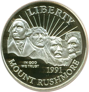 image for: 1991-S 50c Mt. Rushmore PCGS Proof 69 DCameo