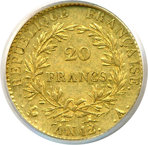image for: France: AN-12-A 20 Fr  PCGS AU55 (KM-661)