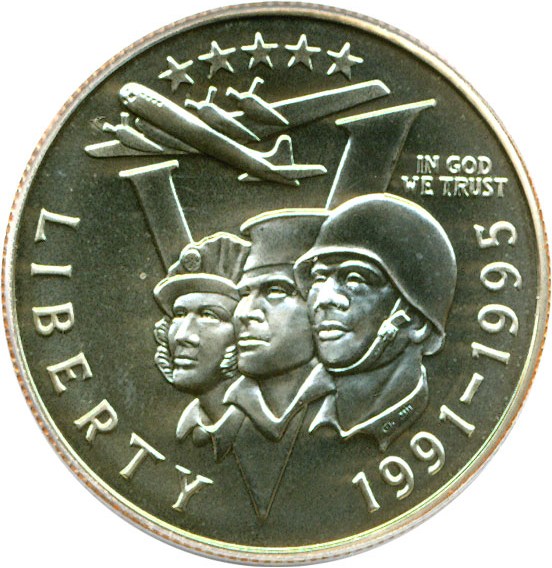 image for: 1991-95-P 50c W.W. II PCGS MS69 