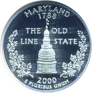 image for: 2000-S 25c Maryland-Silver NGC Proof 70 UCameo