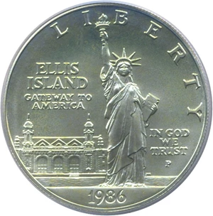 image for: 1986-P $1 Statue Liberty PCGS MS69