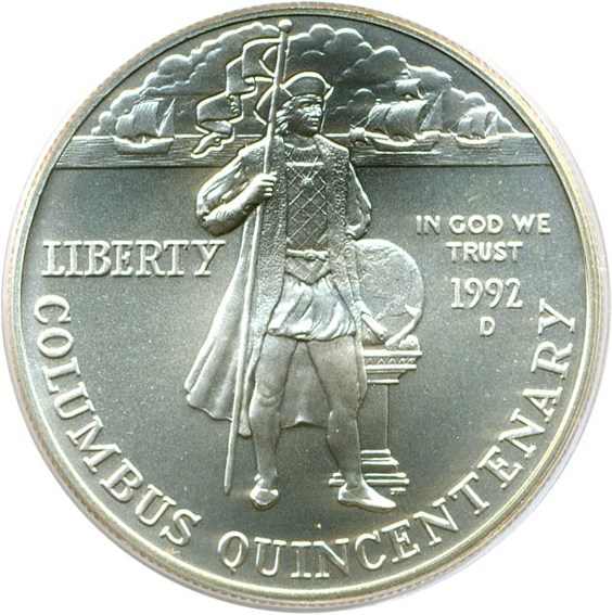 image for: 1992-D $1 Columbus PCGS MS69 