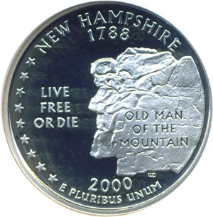 image for: 2000-S 25c New Hampshire NGC Proof 70 UCameo