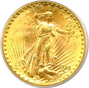 image for: 1928 $20 PCGS MS64