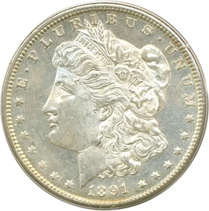 image for: 1891-CC $1 PCGS MS62 PL