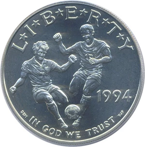image for: 1994-D $1 World Cup PCGS MS69