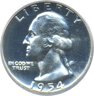 image for: 1954 25c PCGS Proof 68