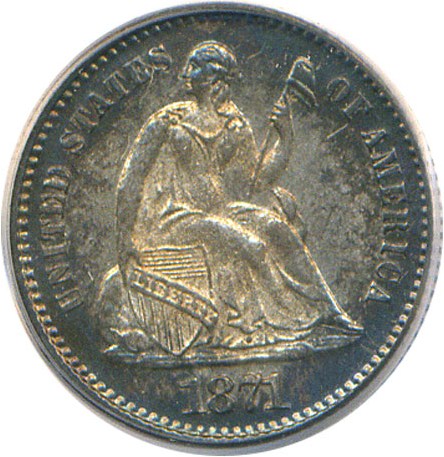 image for: 1871 H10c  PCGS Proof 63 * Reverse Color *