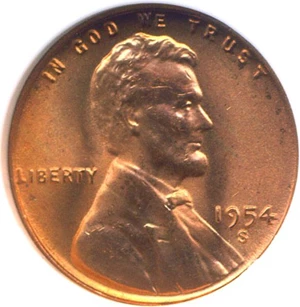 image for: 1954-S 1c NGC MS66 RD