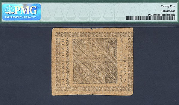 image for: Pennsylvania: Fr.PA157 1772 2s/6d 3-Apr PMG VF25  [1346]