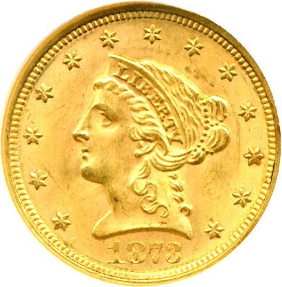 image for: 1873 $2 1/2 Closed 3 DGS MS62