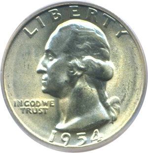 image for: 1954-S 25c PCGS MS65