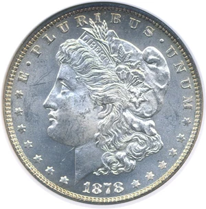 image for: 1878 7/8TF $1 Weak VAM 33 Dbl Legs 7/4 TF NGC MS64