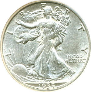 image for: 1935-S 50c DGS AU55 (Lightly Cleaned, Lightly Scratched)