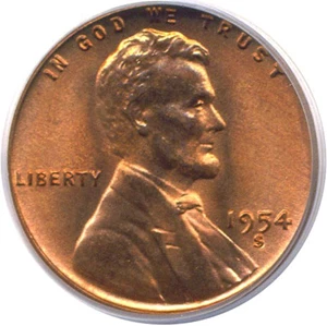 image for: 1954-S 1c PCGS MS66 RD