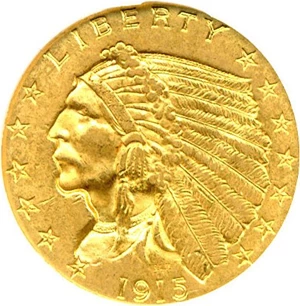 image for: 1915 $2 1/2 DGS AU58