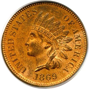 image for: 1869 1c PCGS MS63 RB
