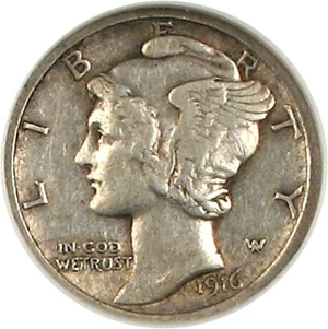 image for: 1916-D 10c NGC/CAC XF40