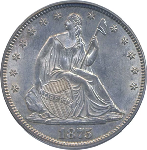 image for: 1875 50c PCGS MS62
