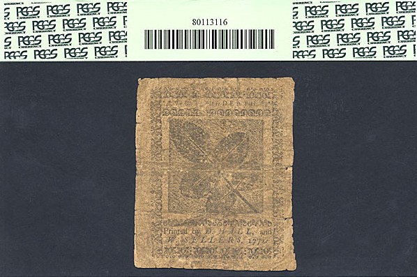 image for: Pennsylvania: Fr.PA155 1772 18d 3-Apr PCGS VG10  [33244] *John Morton Signature*