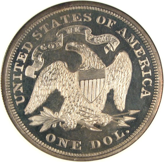 image for: 1867 $1  NGC/CAC Proof 65 Cameo