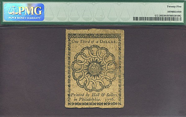 image for: Continental Congress: Fr.CC20 1776 $1/3 17-Feb PMG VF25  [400224]