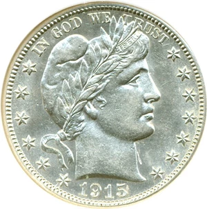 image for: 1915-D 50c DGS AU55 (Lightly Cleaned)