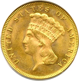image for: 1882 $3 PCGS MS62