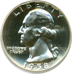 image for: 1958 25c PCGS Proof 68