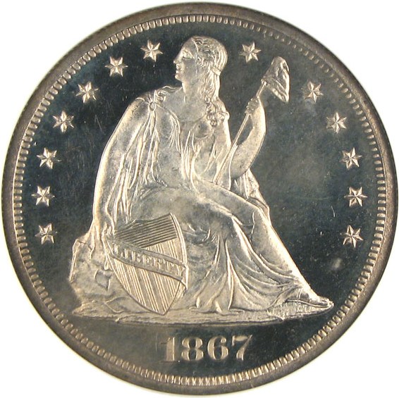 image for: 1867 $1  NGC/CAC Proof 65 Cameo