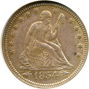 image for: 1854 25c Arrows NGC MS61
