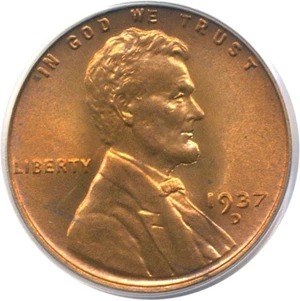 image for: 1937-D 1c PCGS MS66 RD ex: Omaha Bank Hoard