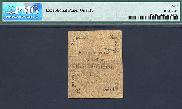 image for: Pennsylvania: Fr.PA183 1775 4d 25-Oct PMG XF40 EPQ [14101]